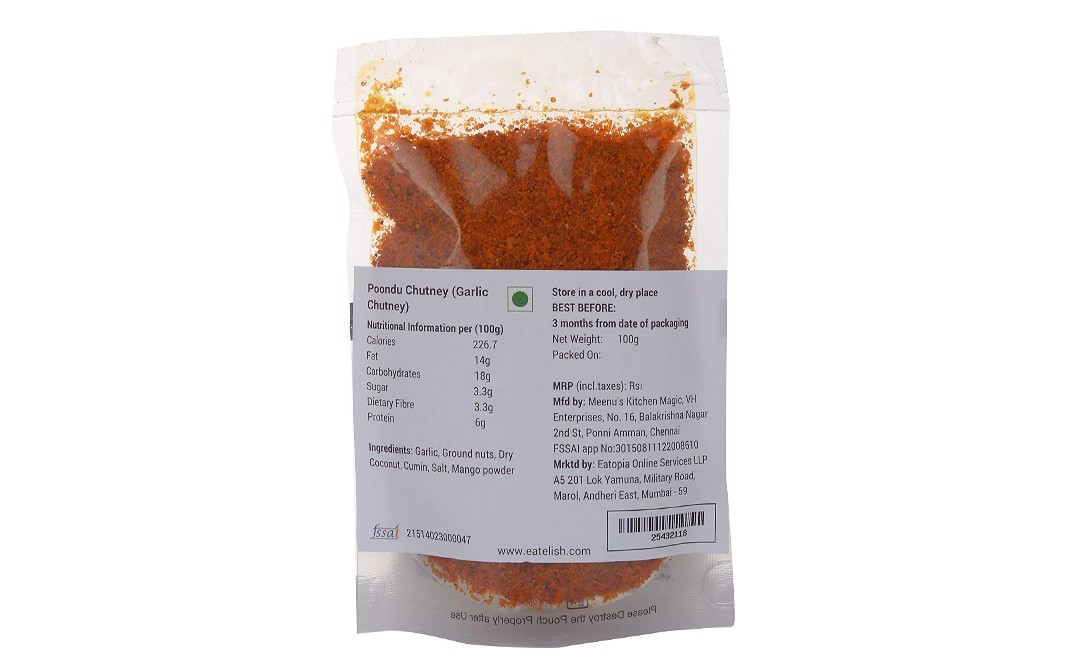 Eatelish Poondu Chutney    Pack  100 grams